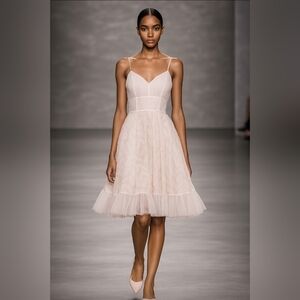 Vintage 1950s Lace & Netting Formal Cocktail Party Dress XXS